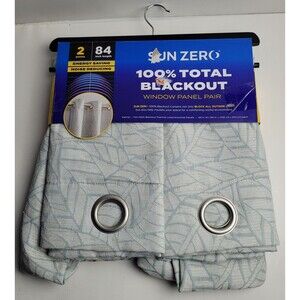 Sun Zero 2-Pack 100% Blackout Theater Grade Norway Grommet 2 Panels Aqua "40x84"